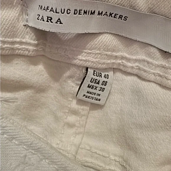 Zara White Ripped Skinny Jeans Versatile Style - Picture 2 of 4